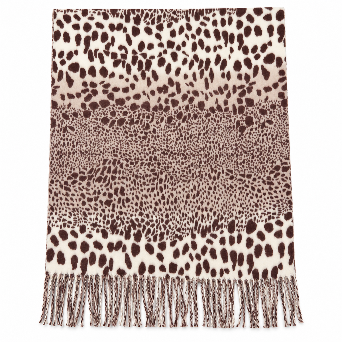 Sciarpa Donna Animalier Sfumata con Frange