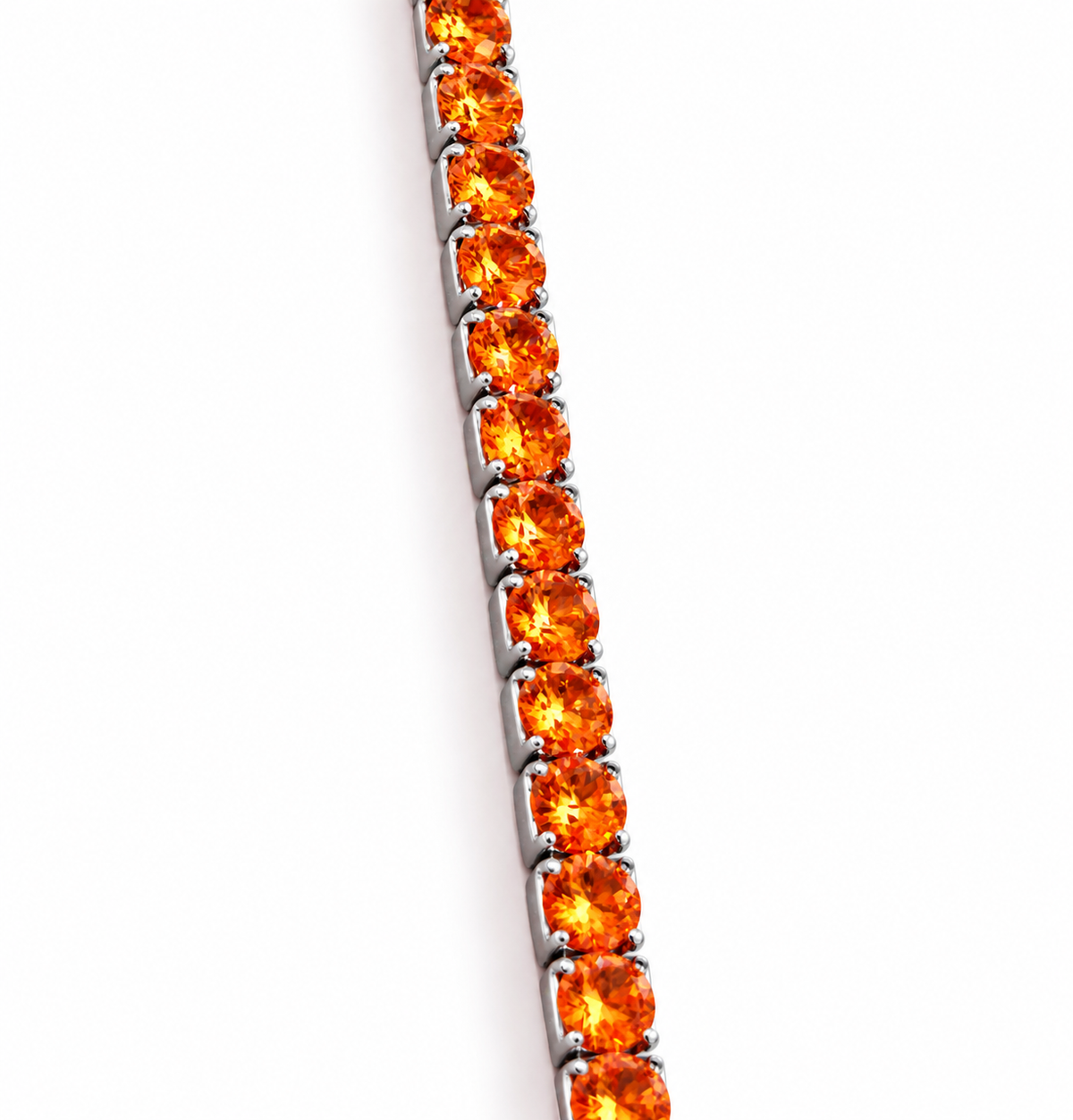 Bracciale Tennis Arancione in Argento 925 Rodiato