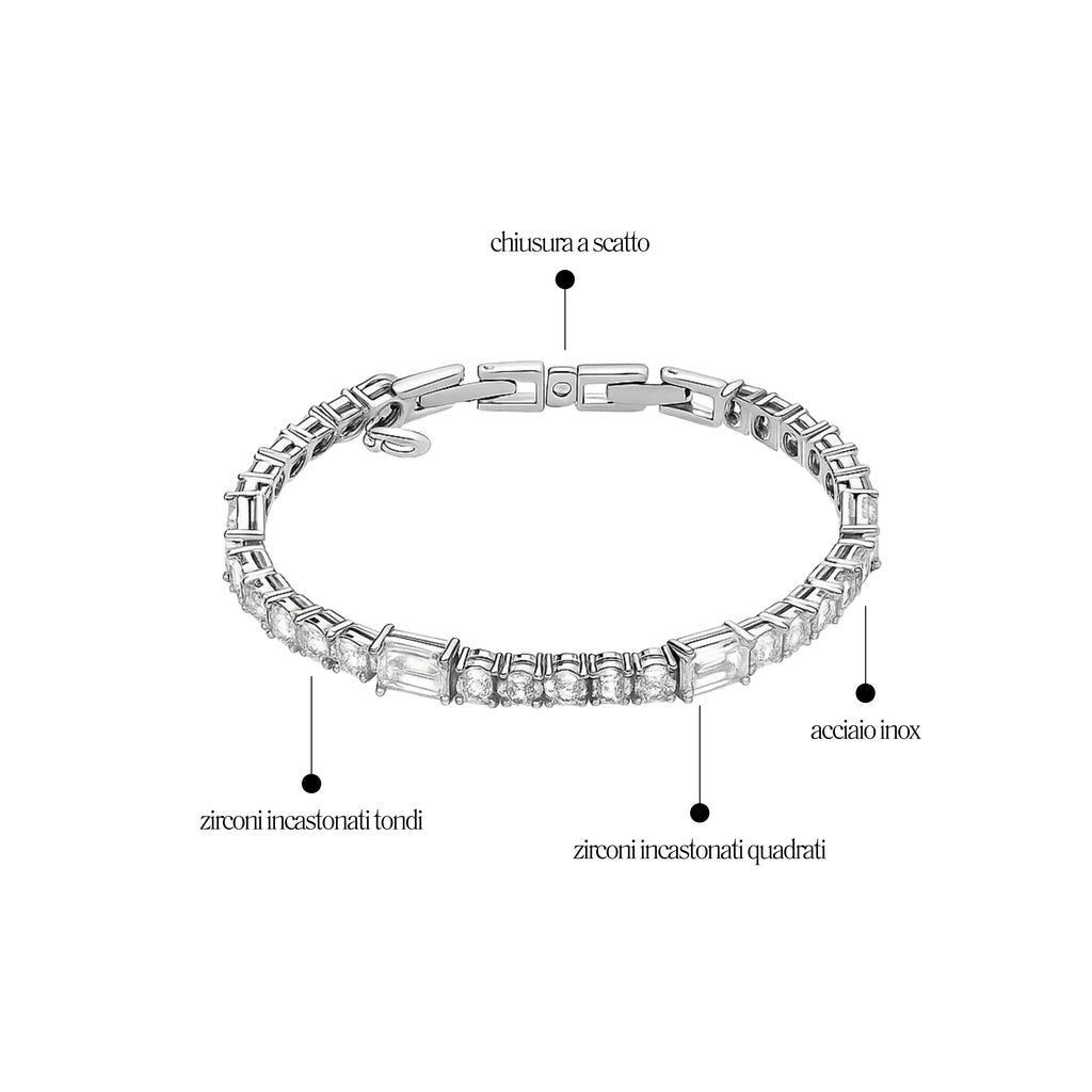 Bracciale Tennis Pietra Quadrata - Les folies