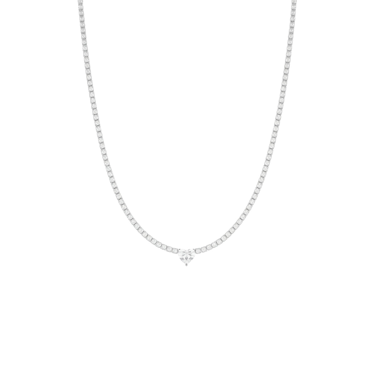 Collana Tennis Cuore in Acciaio Inox - Brand Gioielli
