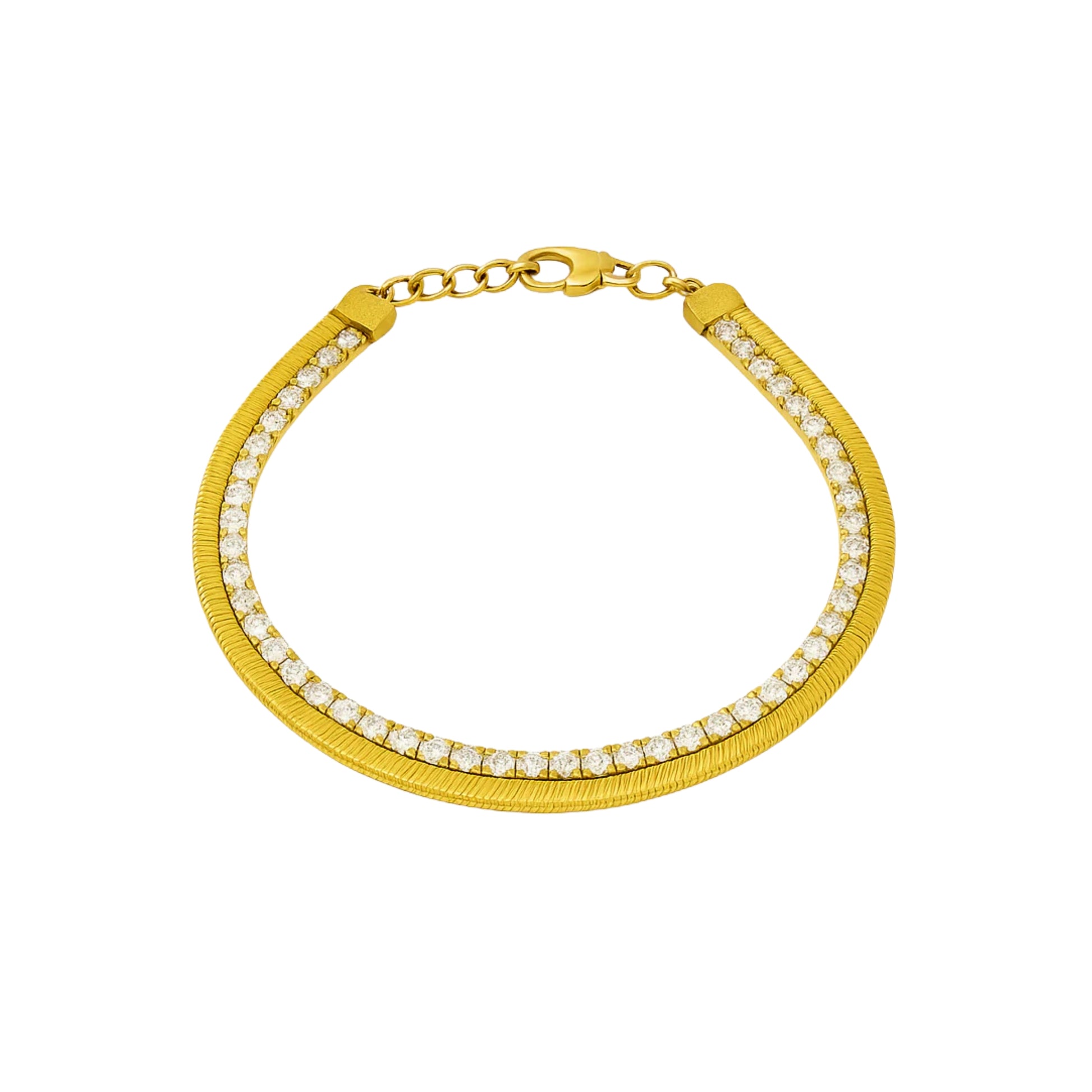 Bracciale Tennis Doppio Catena Spina di Pesce - Les folies