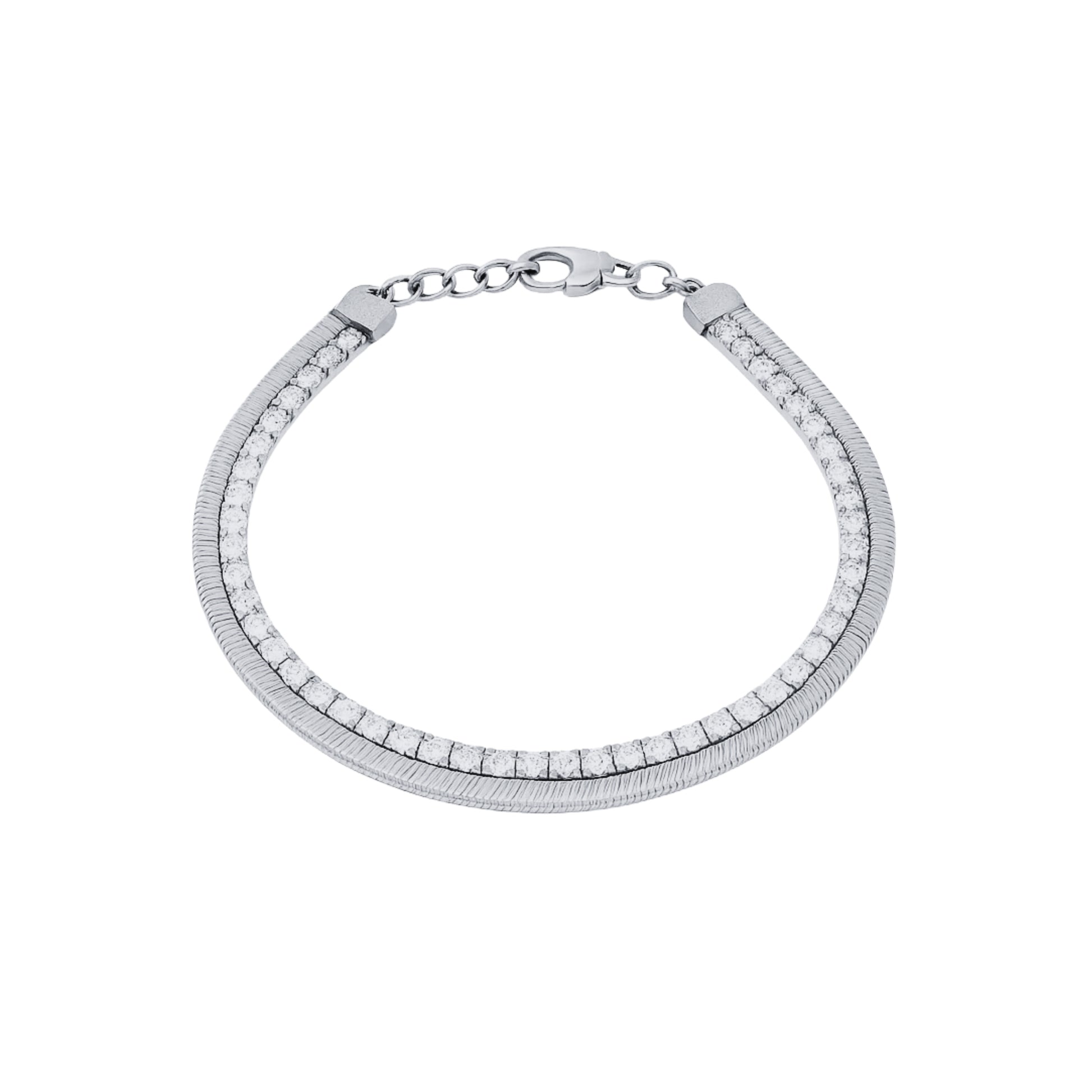 Bracciale Tennis Doppio Catena Spina di Pesce - Les folies