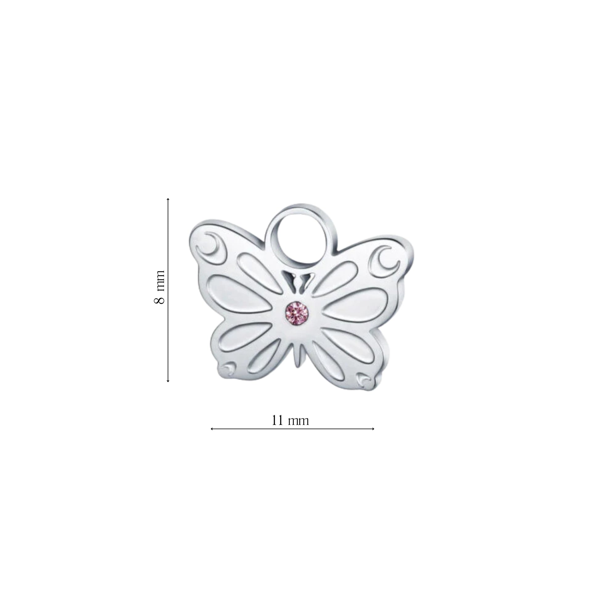 Mini Charm Farfalla con cristallo - Brand Gioielli