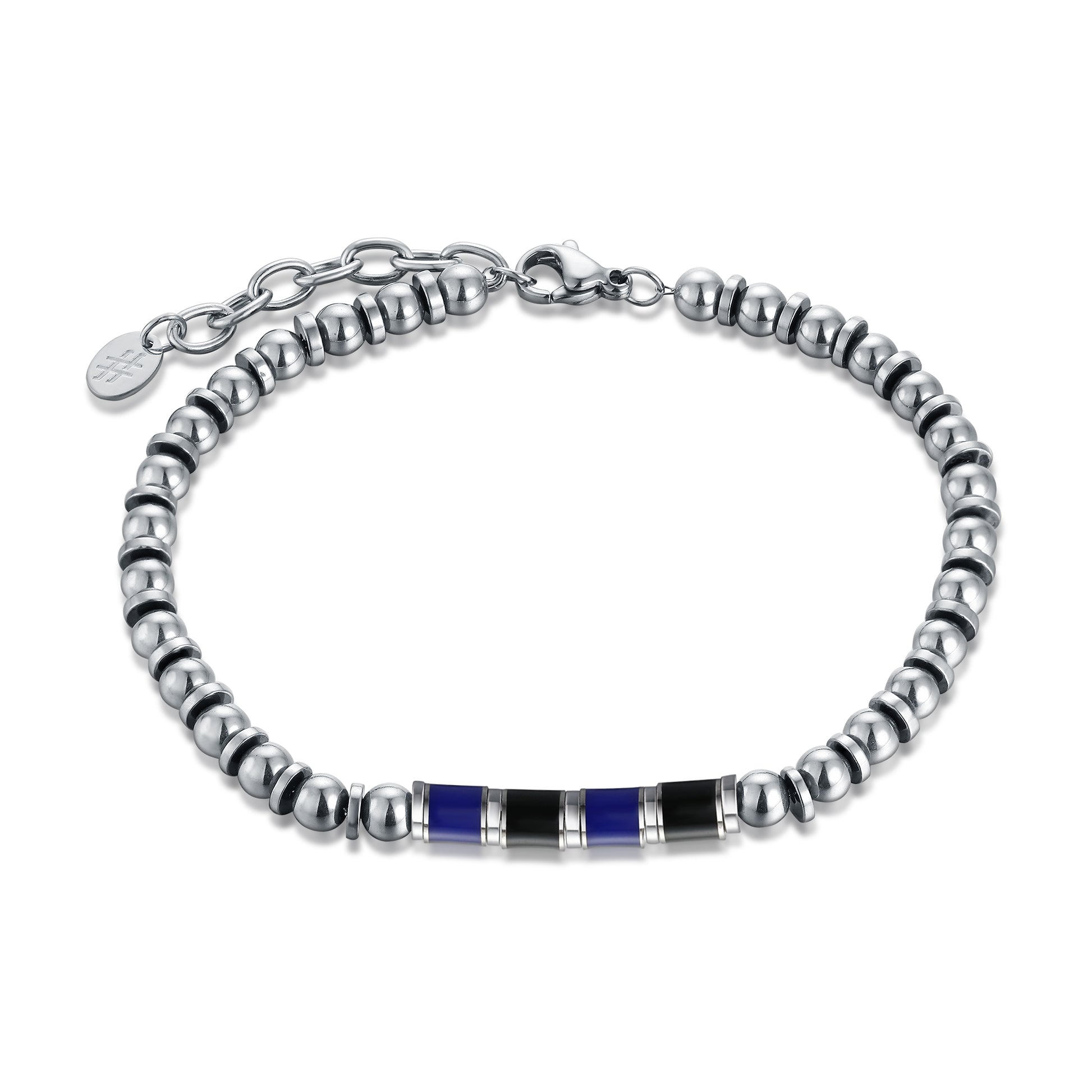 Bracciale Inter Nero Blu Uomo e Bambino in acciaio inox - Brand Gioielli