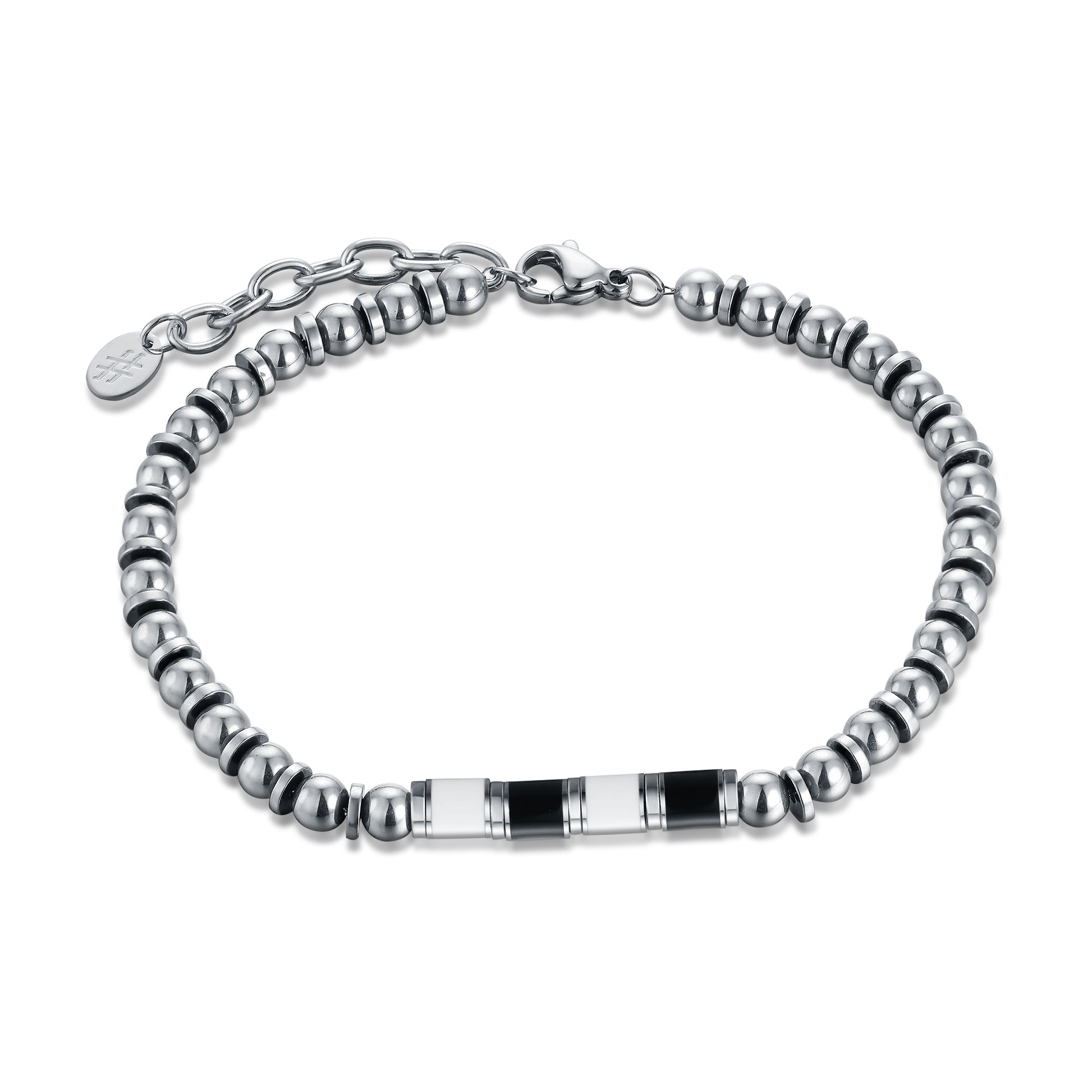 Bracciale Juventus Bianconero Uomo e Bambino in acciaio inox - Brand Gioielli