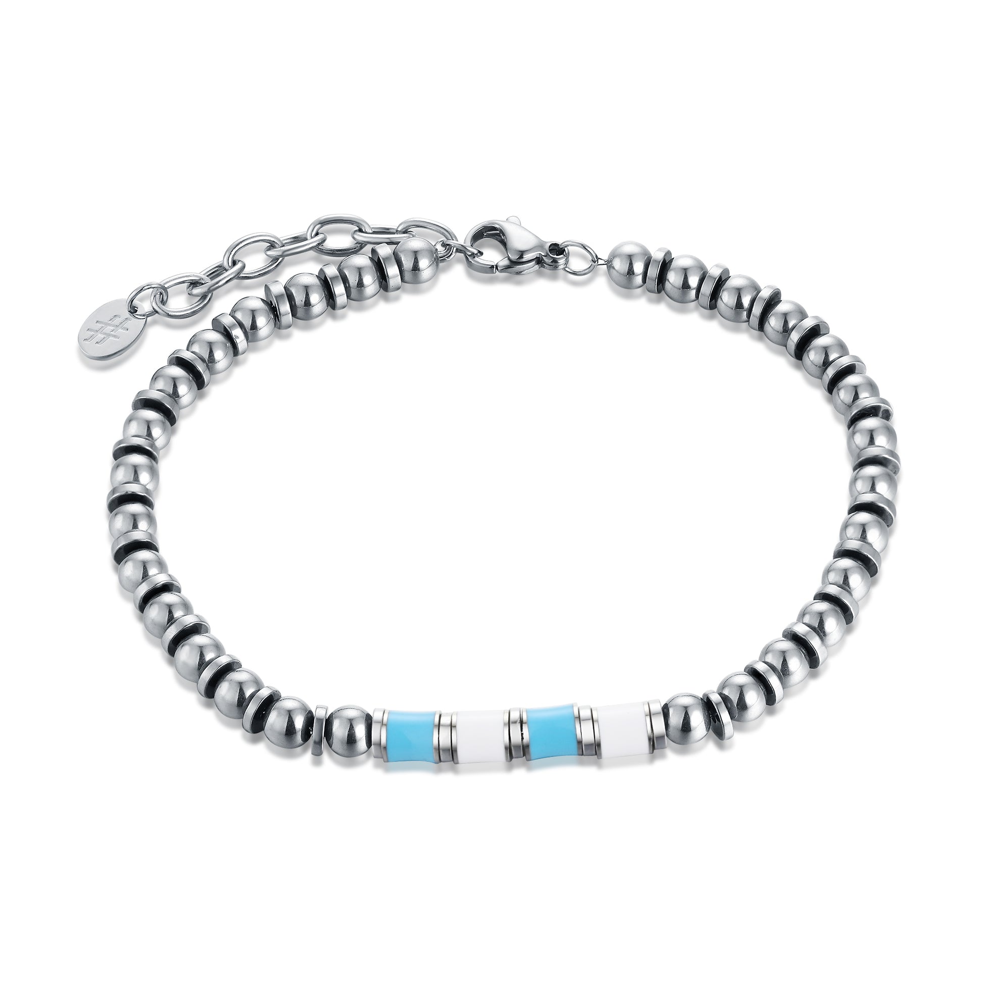 Bracciale Napoli o Lazio biancoceleste Uomo e Bambino in acciaio inox - Brand Gioielli