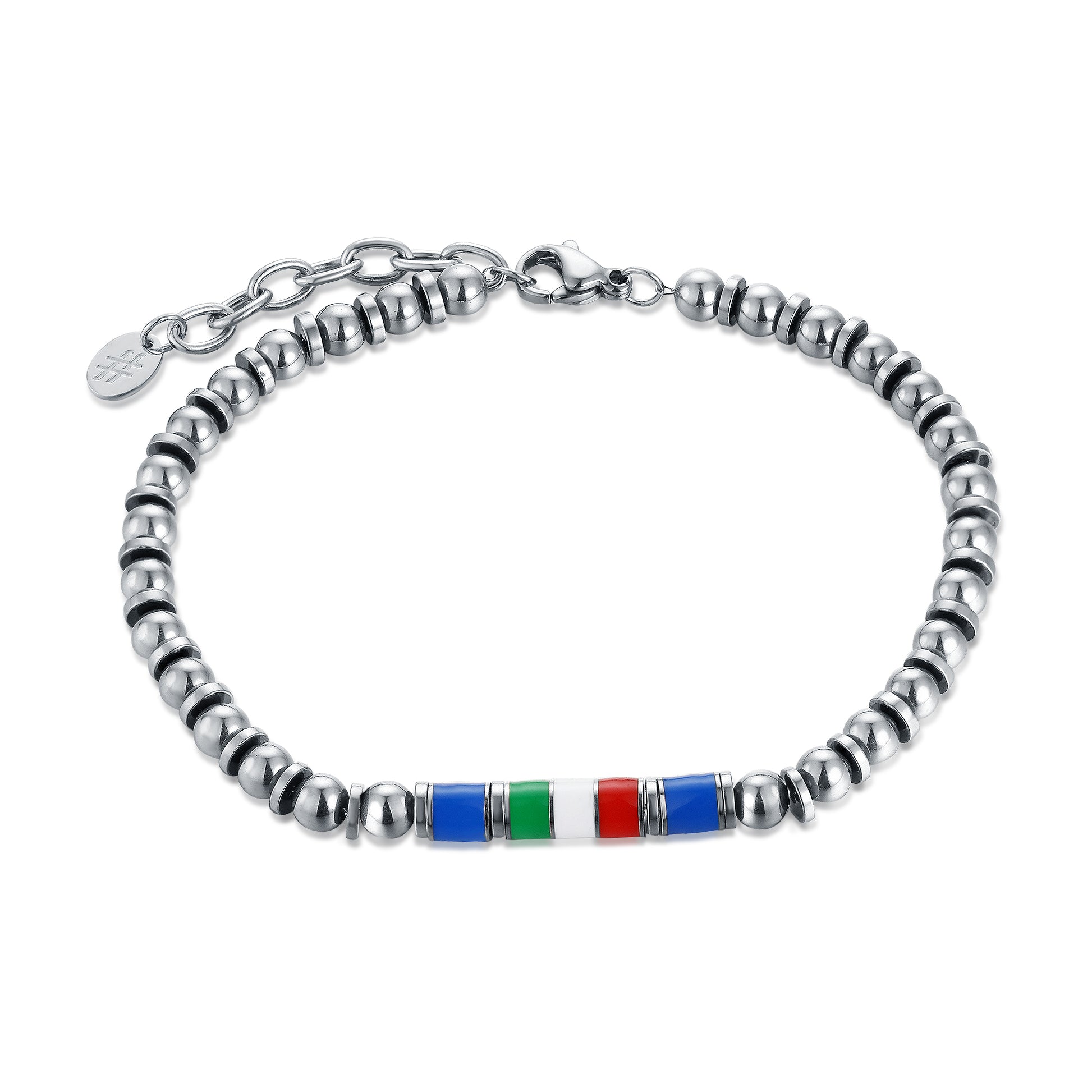 Bracciale Italia Tricolore Uomo e Bambino in acciaio inox - Brand Gioielli