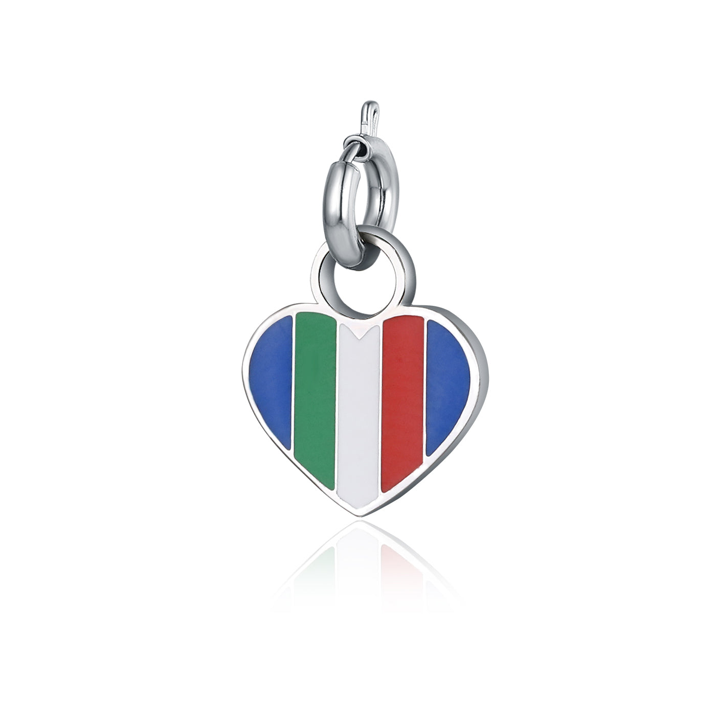 Charm cuore Italia ciondolo in acciaio inox - Brand Gioielli
