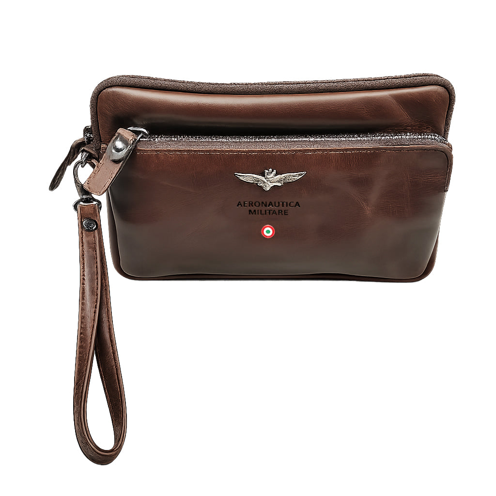 Pochette/Tracolla Aeronautica Militare AM356 Vintage in Vera pelle