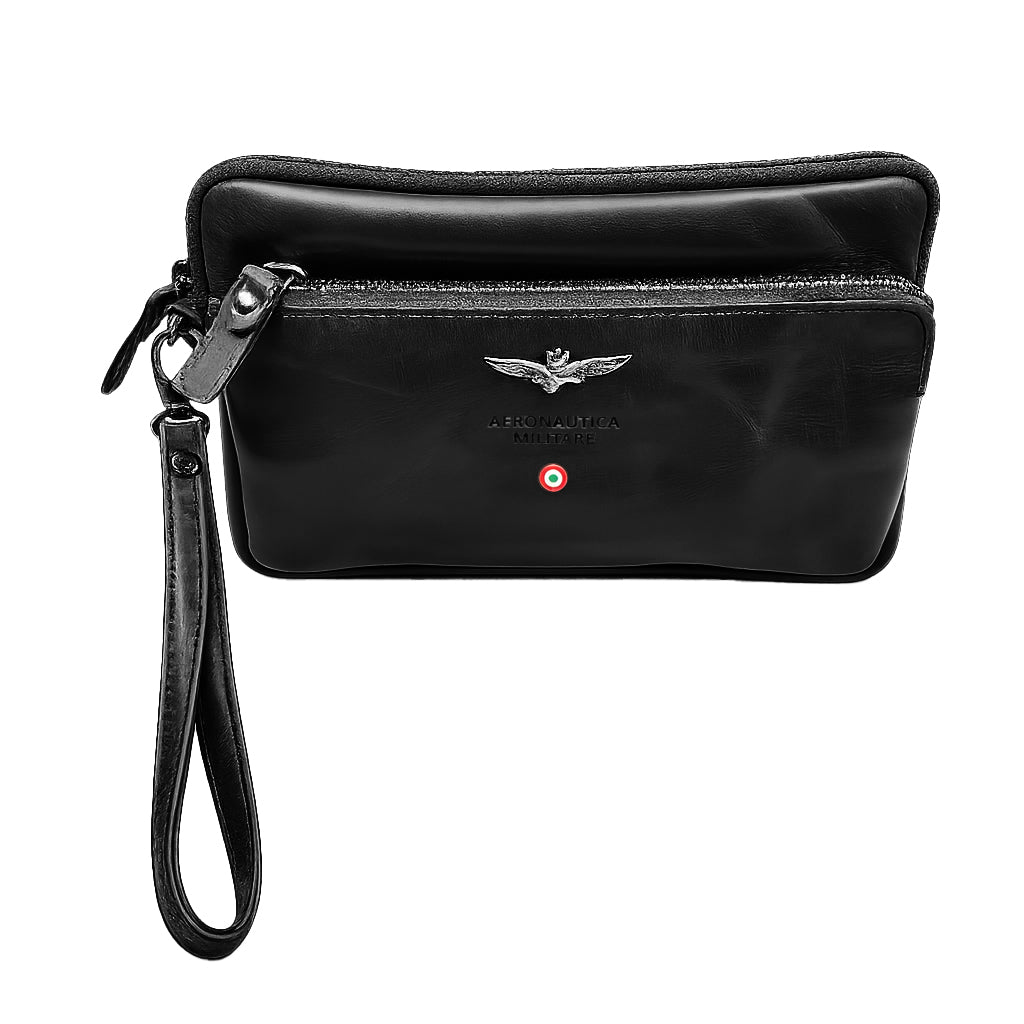 Pochette/Tracolla Aeronautica Militare AM356 Vintage in Vera pelle