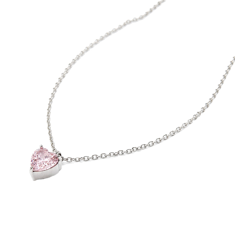 Collana con Cristallo a Cuore pendente in acciaio inox - Brand Gioielli