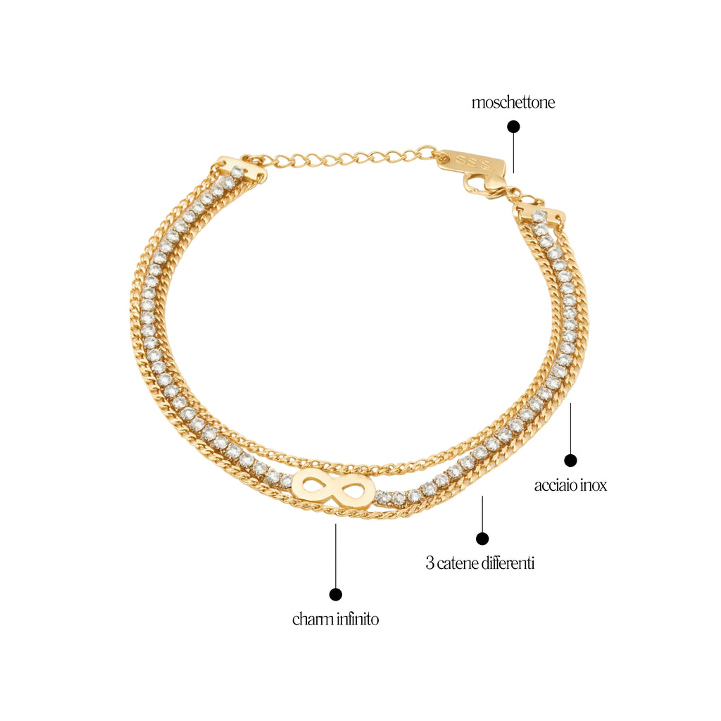 Bracciale Tennis 3 Fili Infinito - Les folies