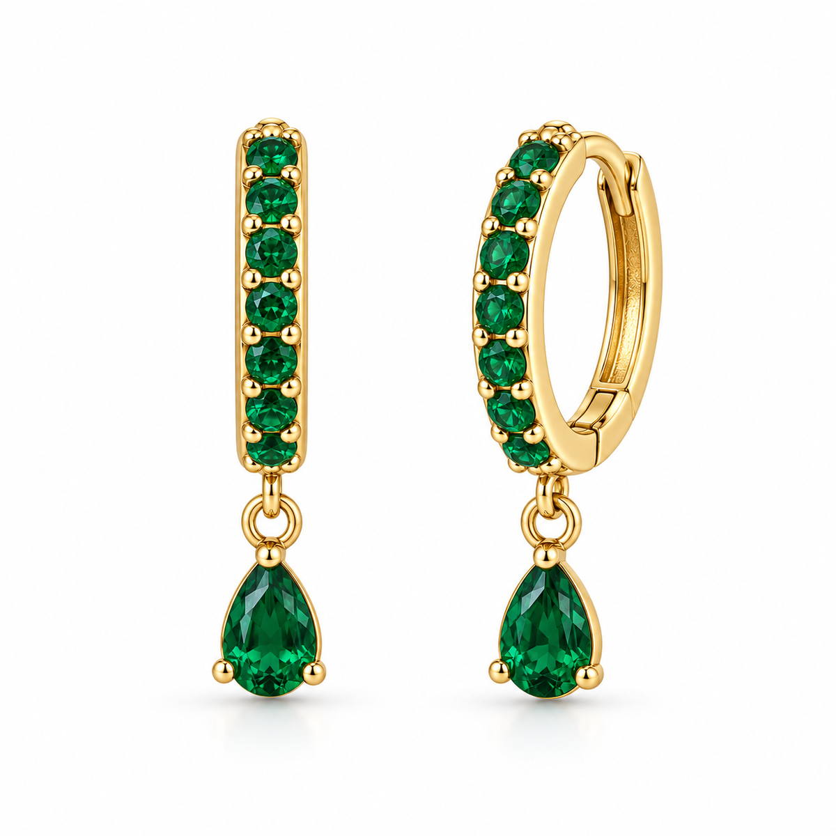 Orecchini a Cerchio con Goccia pendente in Argento 925