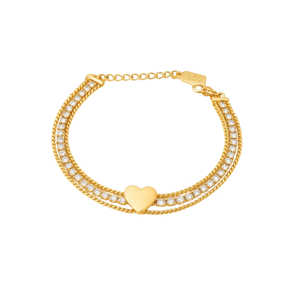 Bracciale Tennis 3 Fili Cuore - Les folies