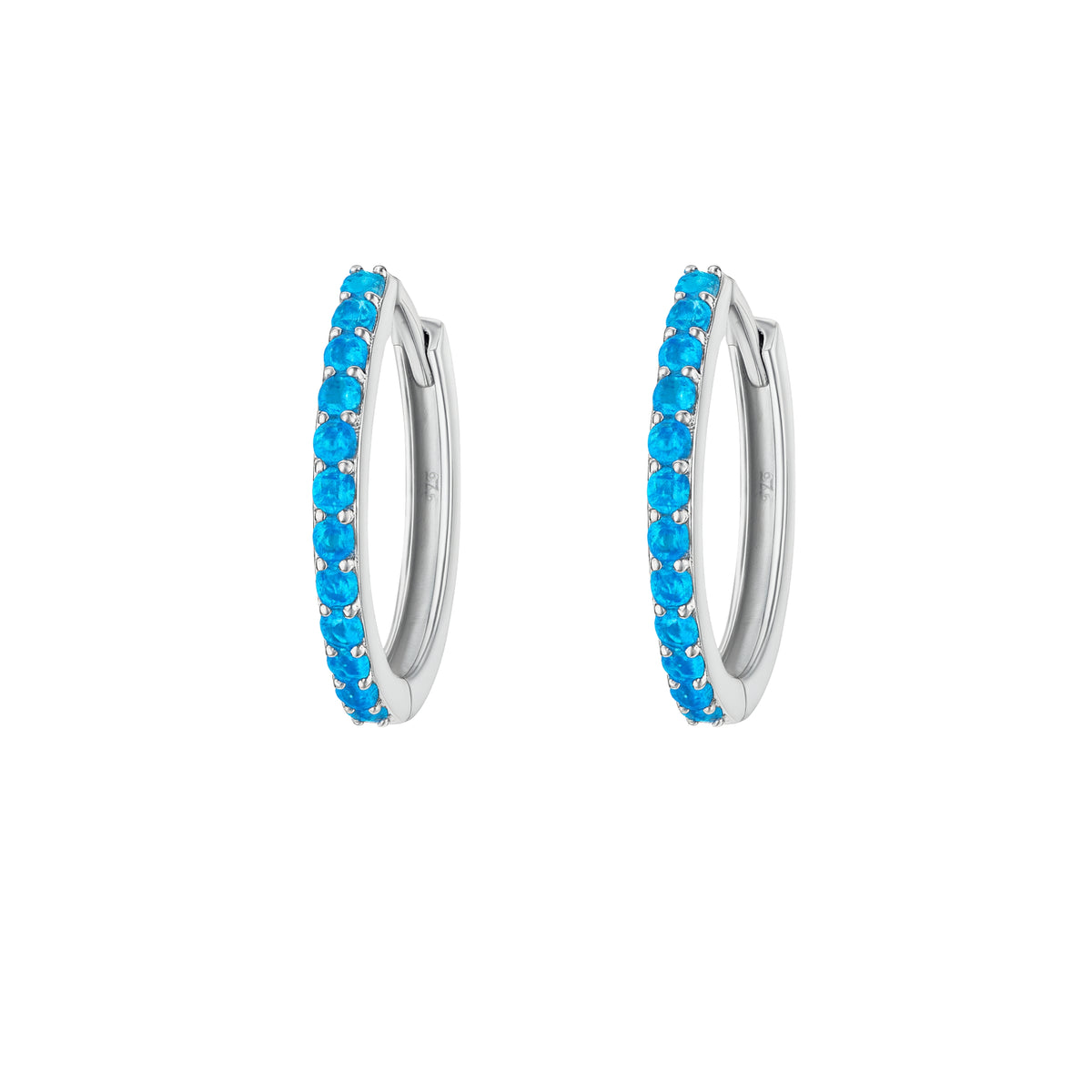 Coppia di Orecchini Celeste in Argento 925 - Les Folies