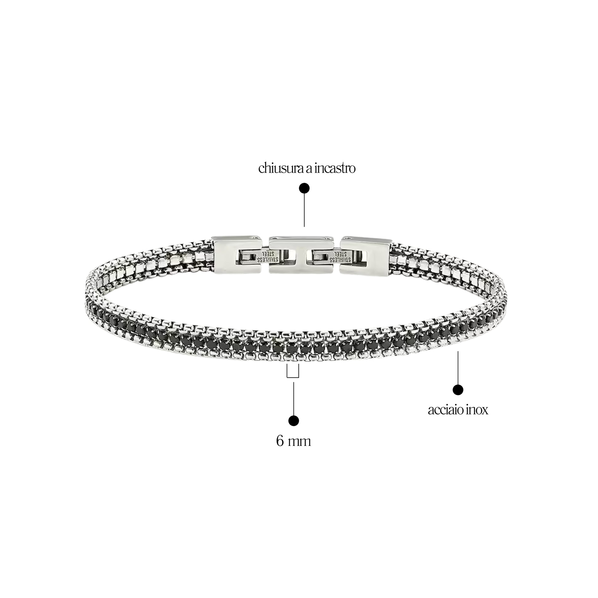 Bracciale tennis Uomo 2mm con maglia - Les folies