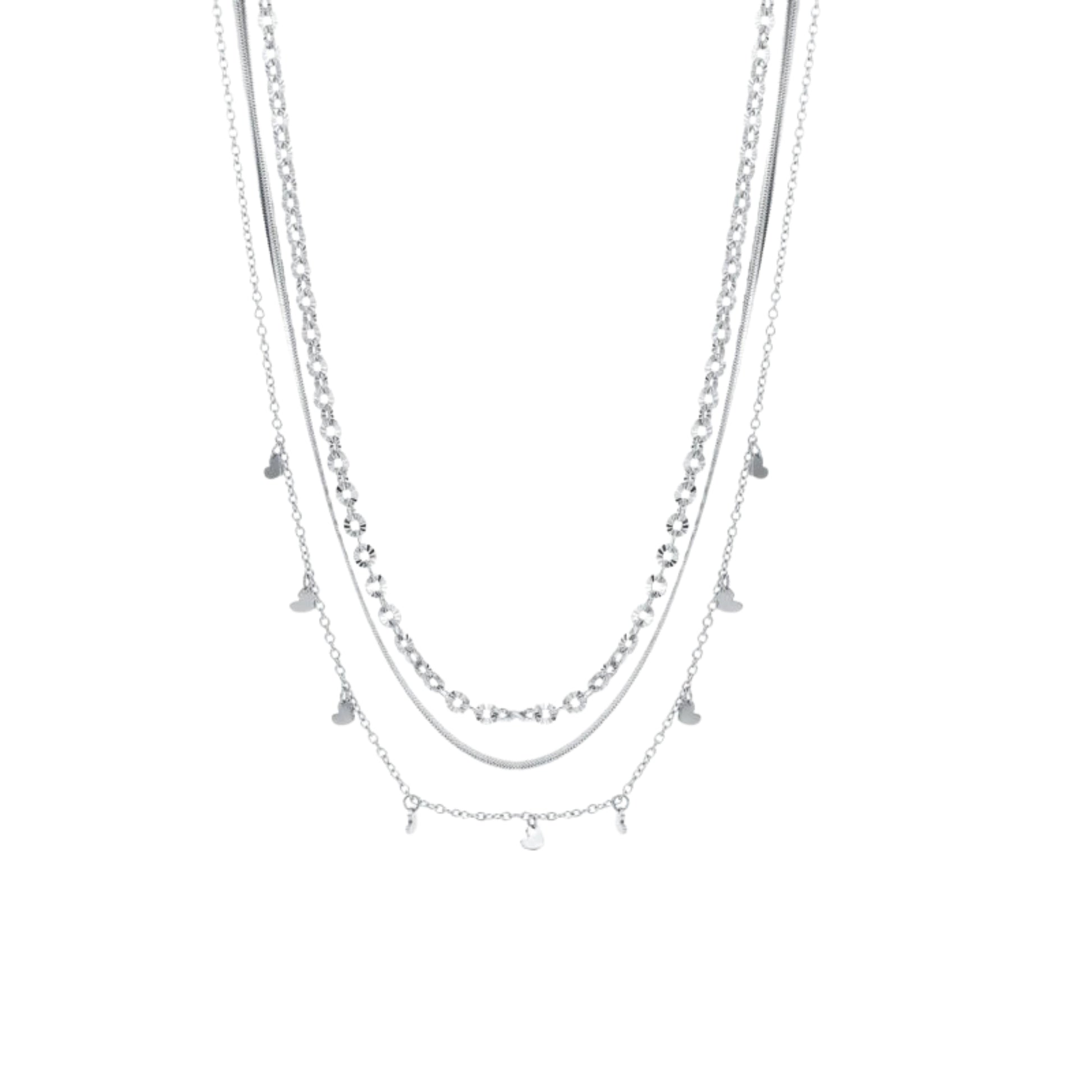 Collana Triplo Filo con cuoricini Layers - Brand Gioielli