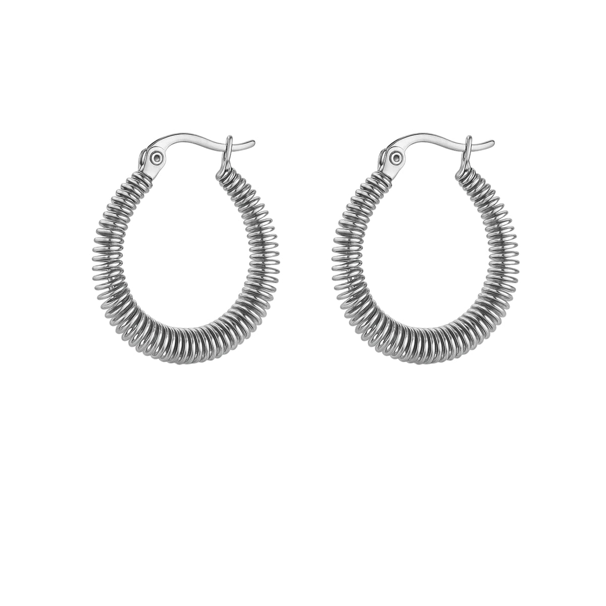 Coppia di Orecchini Cerchio Molla in Acciaio Inox - Les Folies