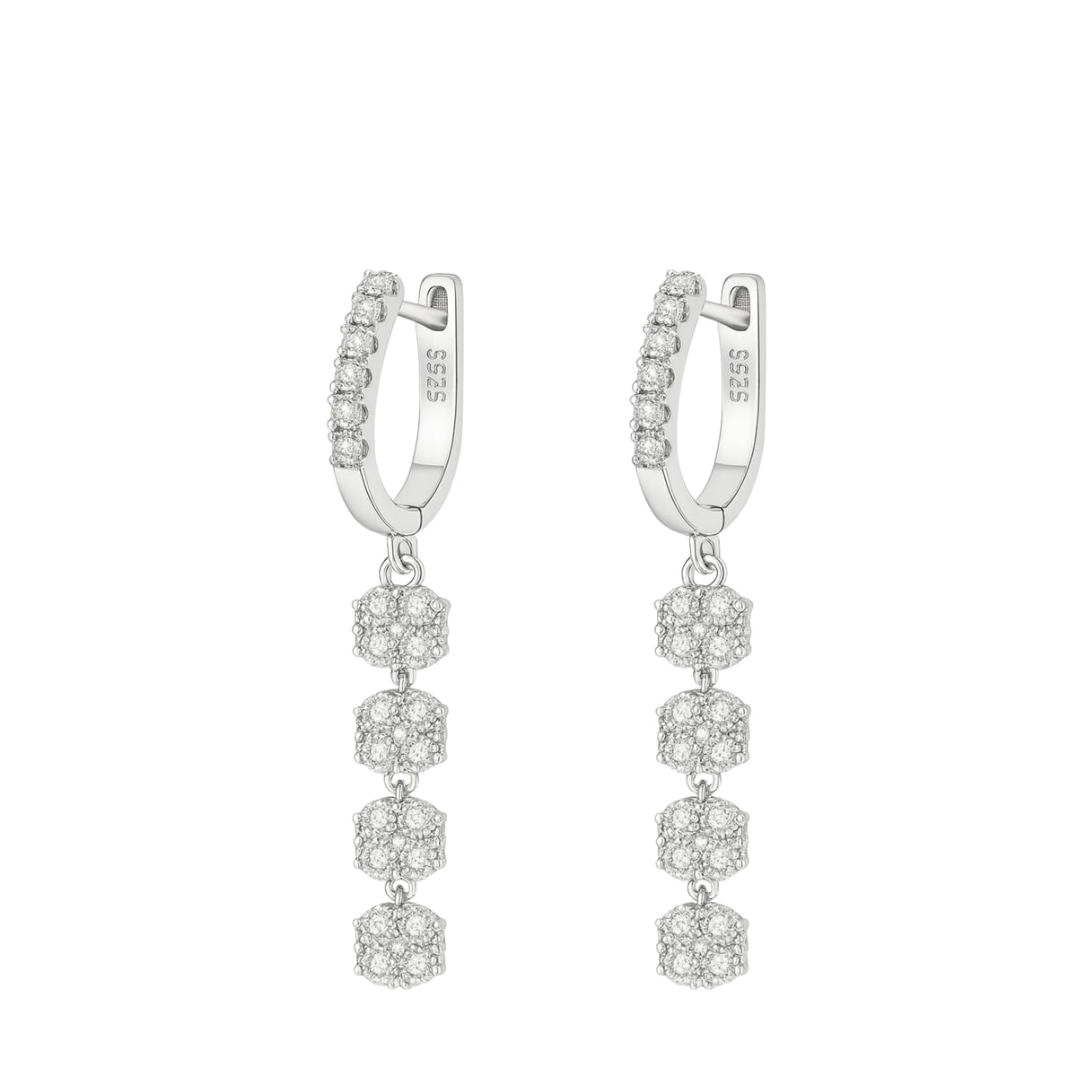 Coppia di Orecchini Fiori in Argento 925 - Les Folies