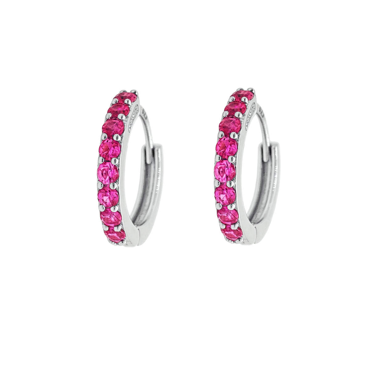 Coppia di Orecchini Fucsia in Argento 925 - Les Folies