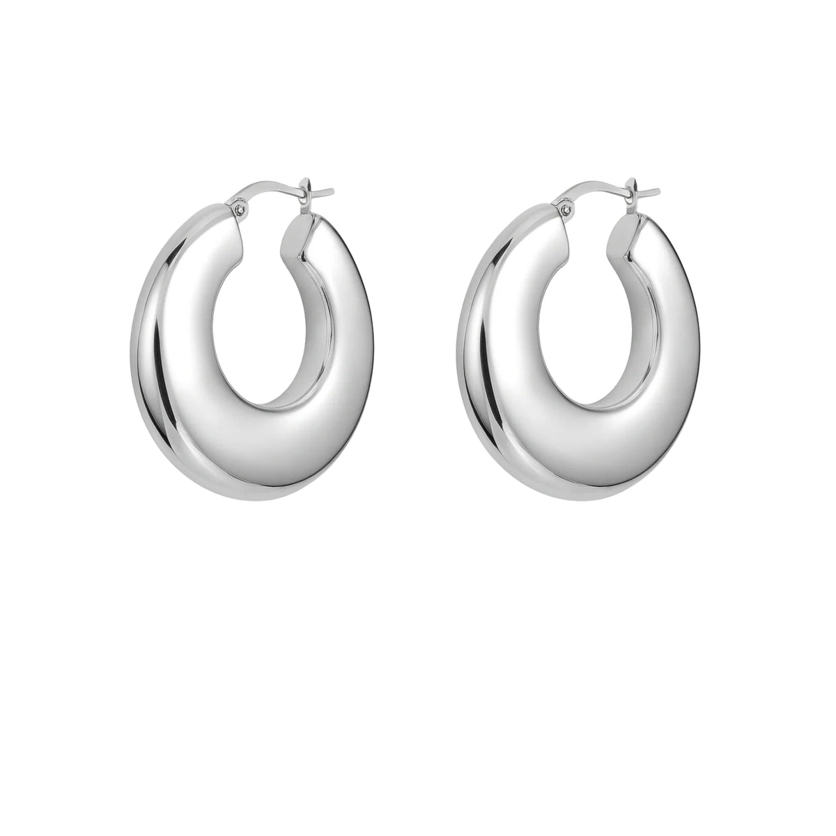 Coppia di Orecchini Cerchio Liscio in Acciaio Inox - Les Folies