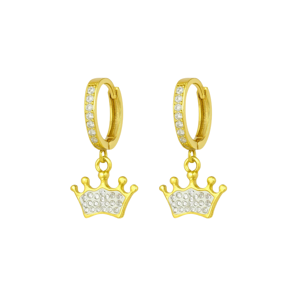 Coppia di Orecchini Corona in Acciaio Inox - Les Folies