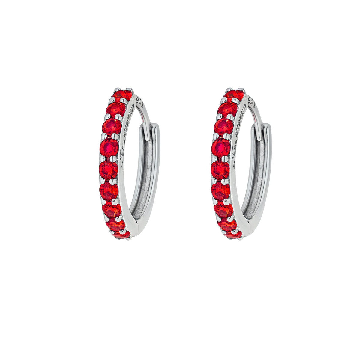 Coppia di Orecchini Rosso in Argento 925 - Les Folies