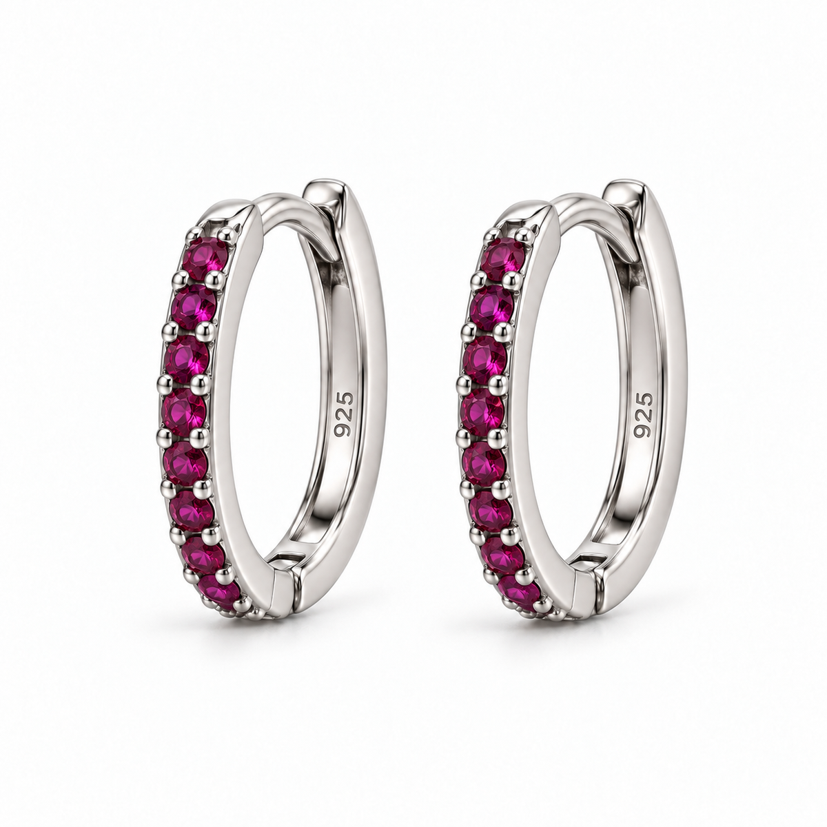 Orecchini a Cerchio con strass in Argento 925