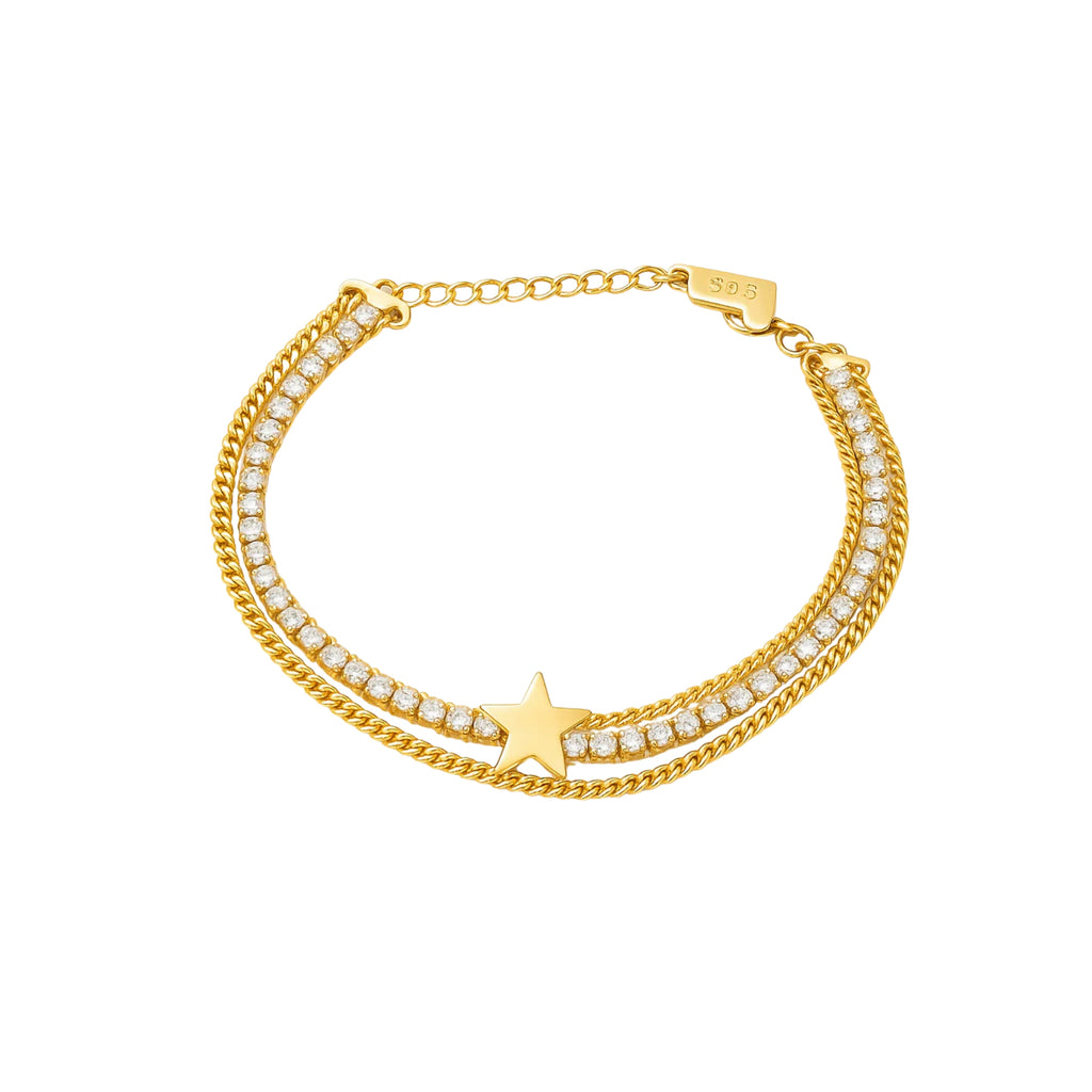 Bracciale Tennis 3 Fili Stella - Les folies