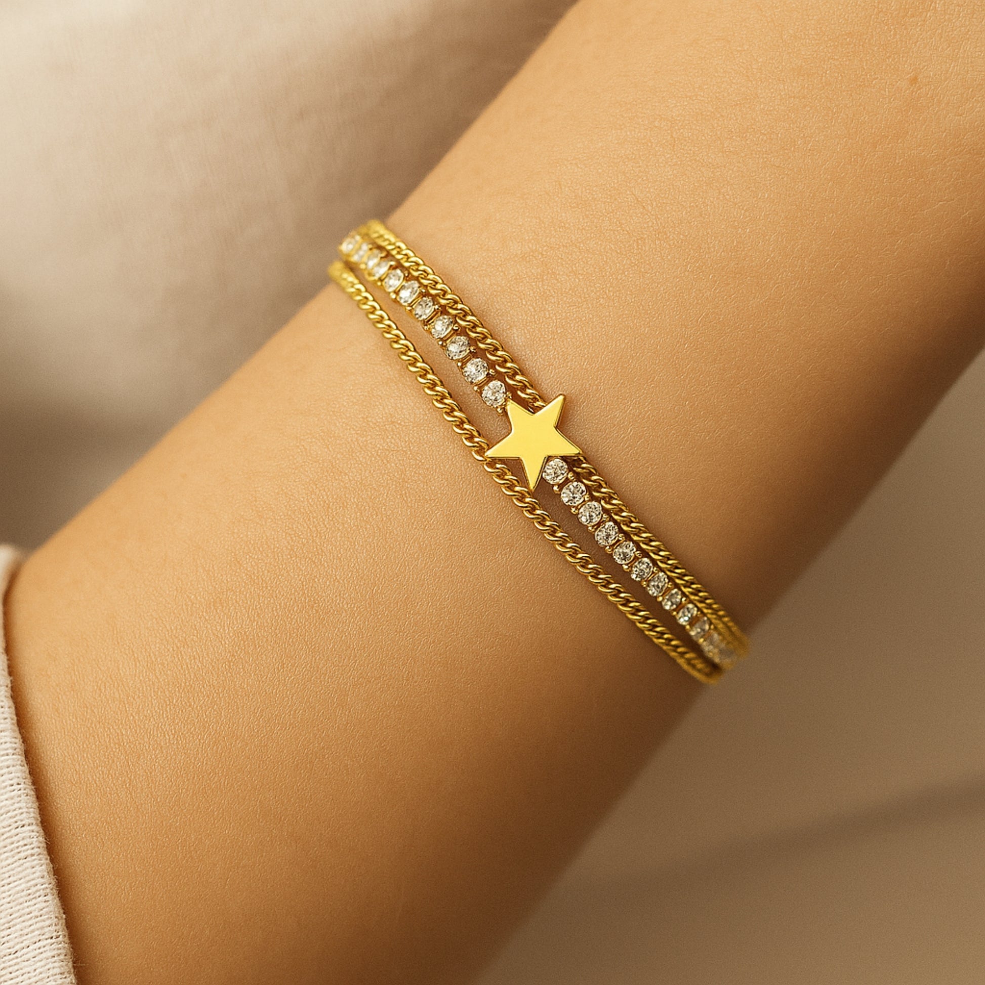 Bracciale Tennis 3 Fili Stella - Les folies