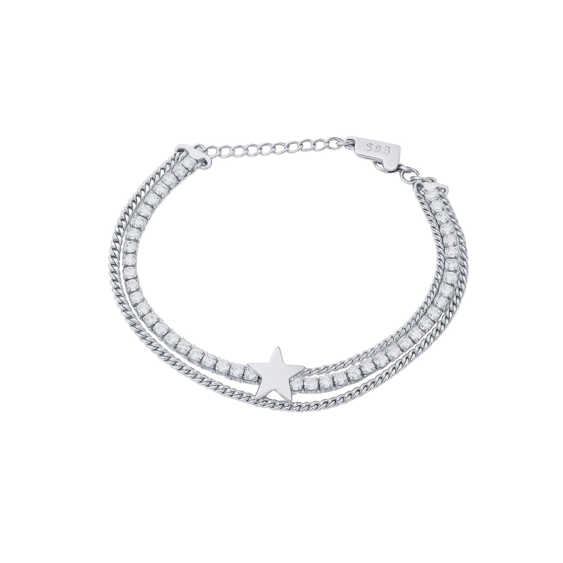 Bracciale Tennis 3 Fili Stella - Les folies