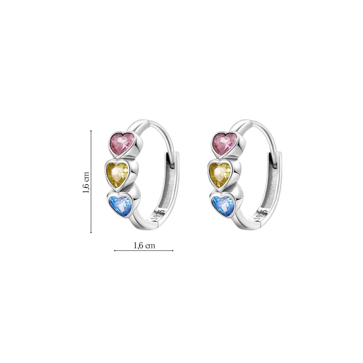 Coppia di Orecchini Tris di Cuori in Argento 925 - Les Folies