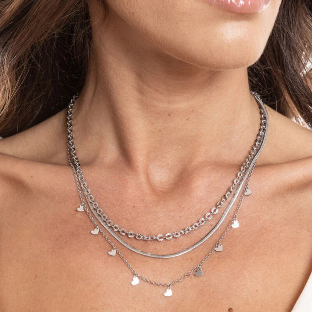 Collana Triplo Filo con cuoricini Layers - Brand Gioielli