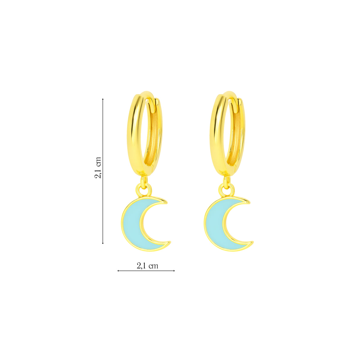 Coppia di Orecchini Luna in Argento 925 - Les Folies
