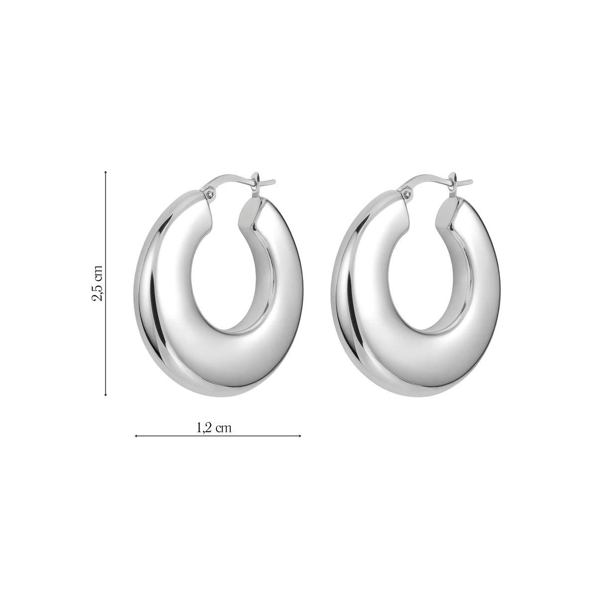 Coppia di Orecchini Cerchio Liscio in Acciaio Inox - Les Folies