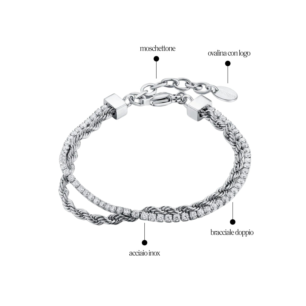Bracciale Tennis con Catena Corda - Brand Gioielli