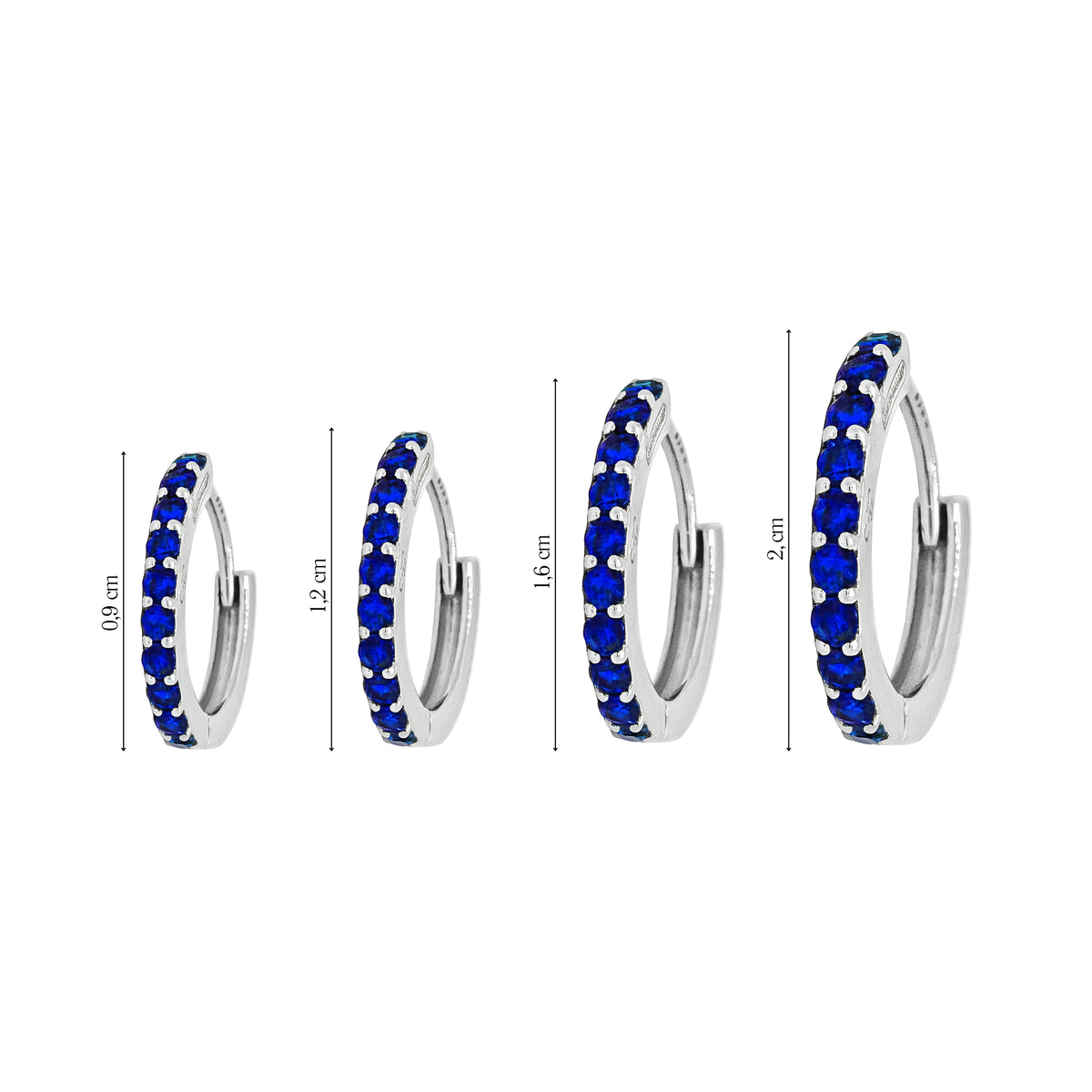Coppia di Orecchini Blu in Argento 925 - Les Folies