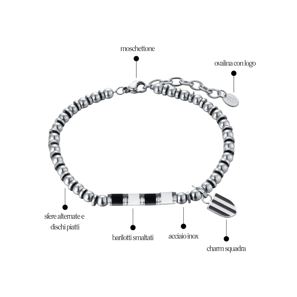 Bracciale Bianco Nero Misura Uomo - Brand Gioielli