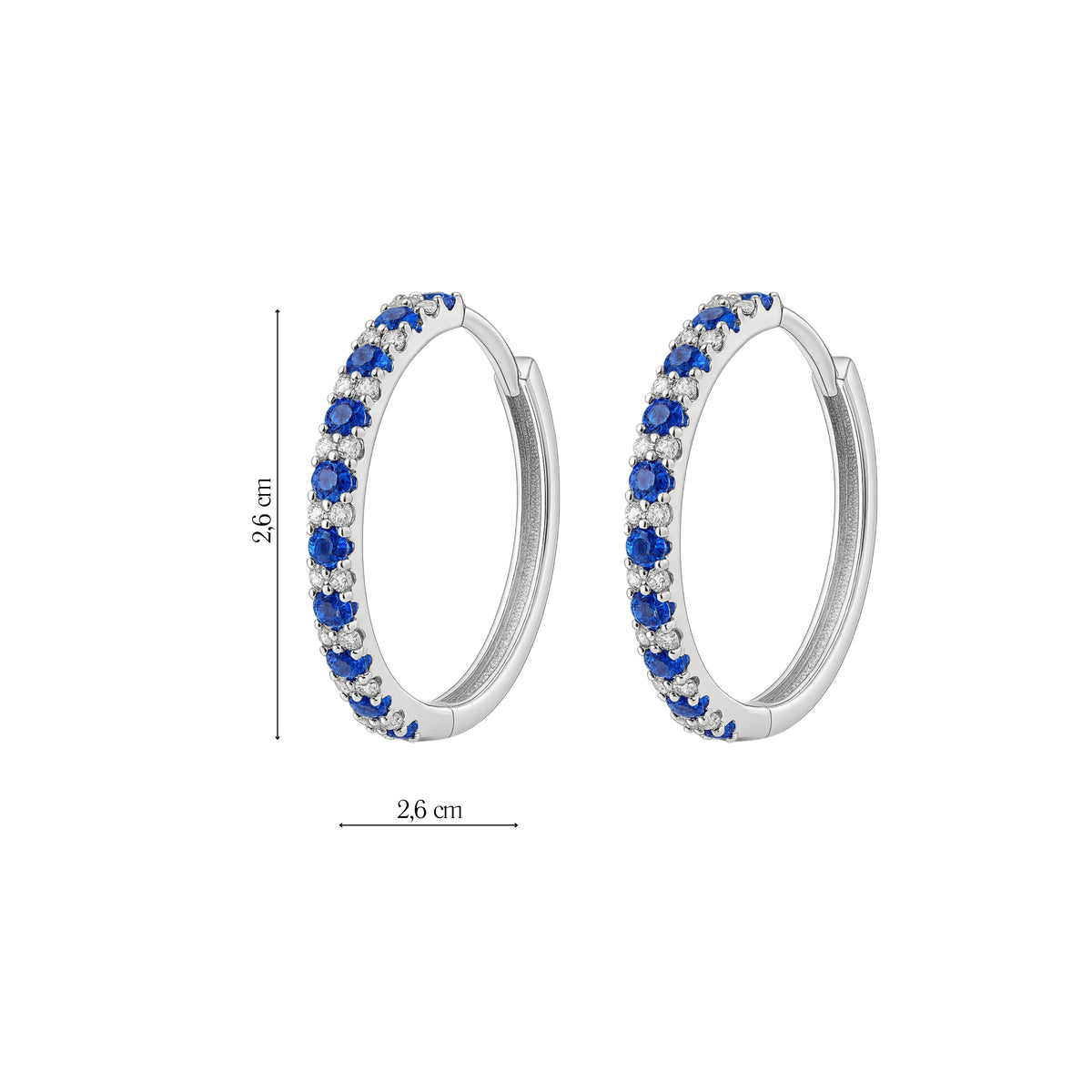 Coppia di Orecchini Blu in Argento 925 - Les Folies