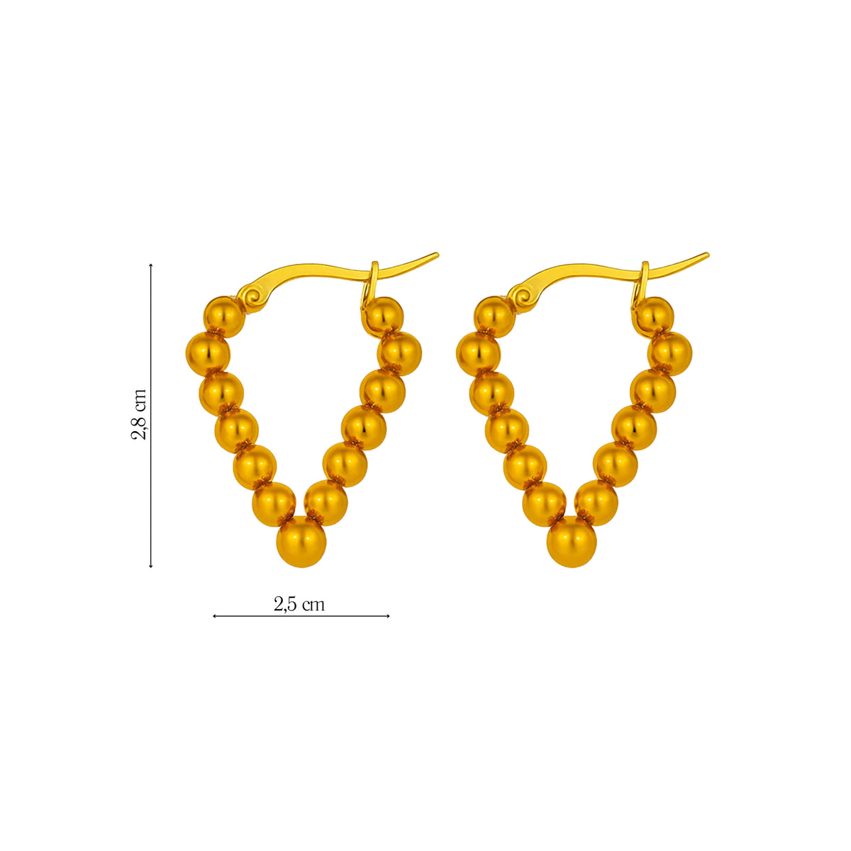 Coppia di Orecchini Sferico in Acciaio Inox - Les Folies