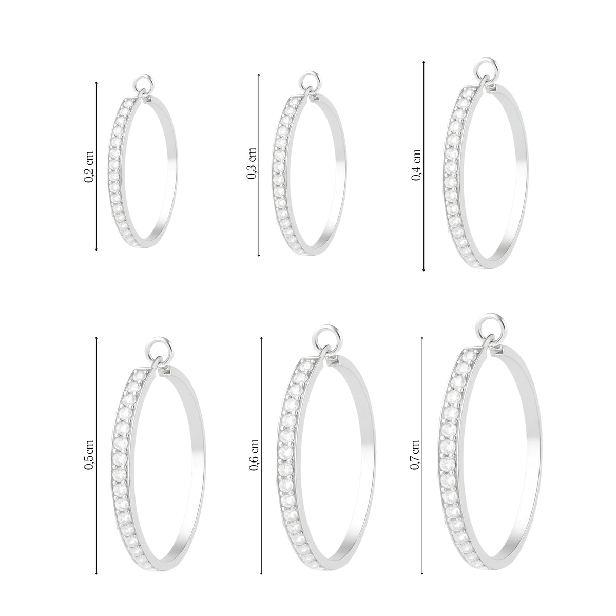 Coppia di Orecchini Cerchio Luce in Acciaio Inox - Les Folies