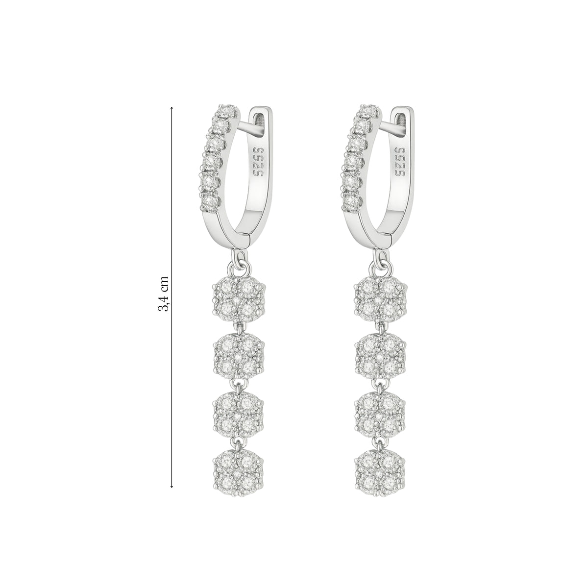 Coppia di Orecchini Fiori in Argento 925 - Les Folies