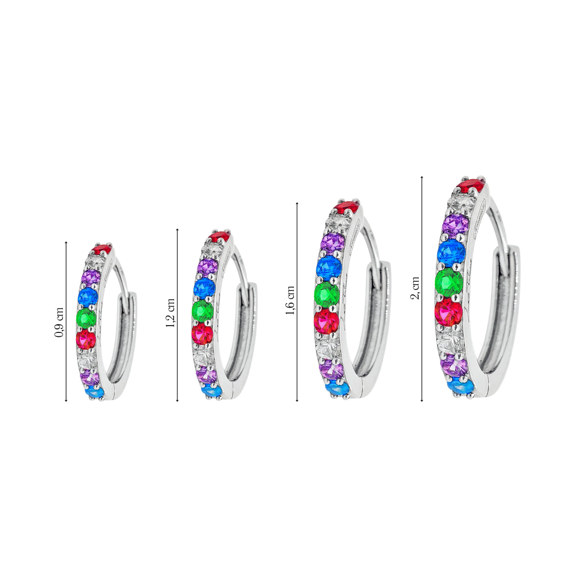 Coppia di Orecchini Multicolor in Argento 925 - Les Folies