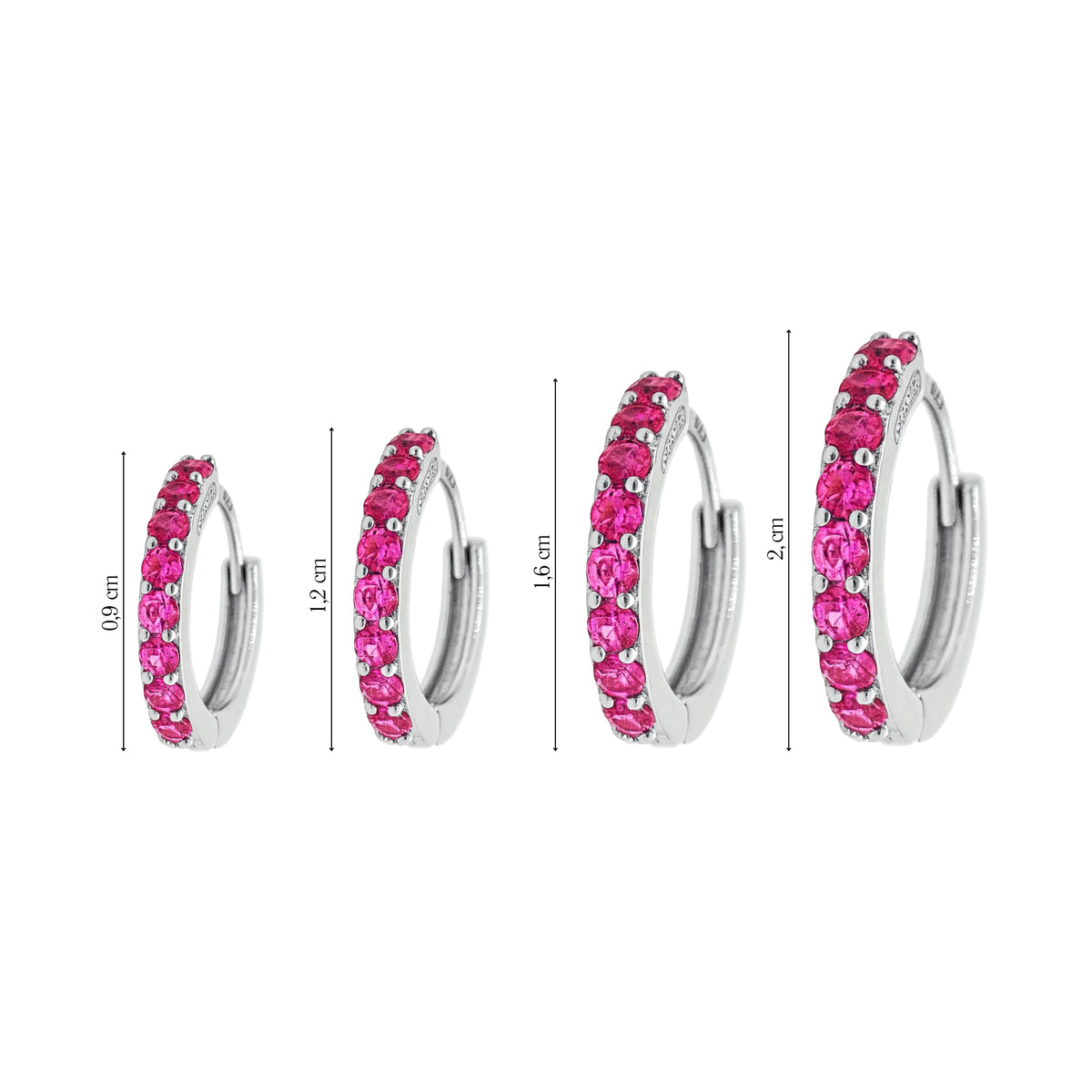 Coppia di Orecchini Fucsia in Argento 925 - Les Folies