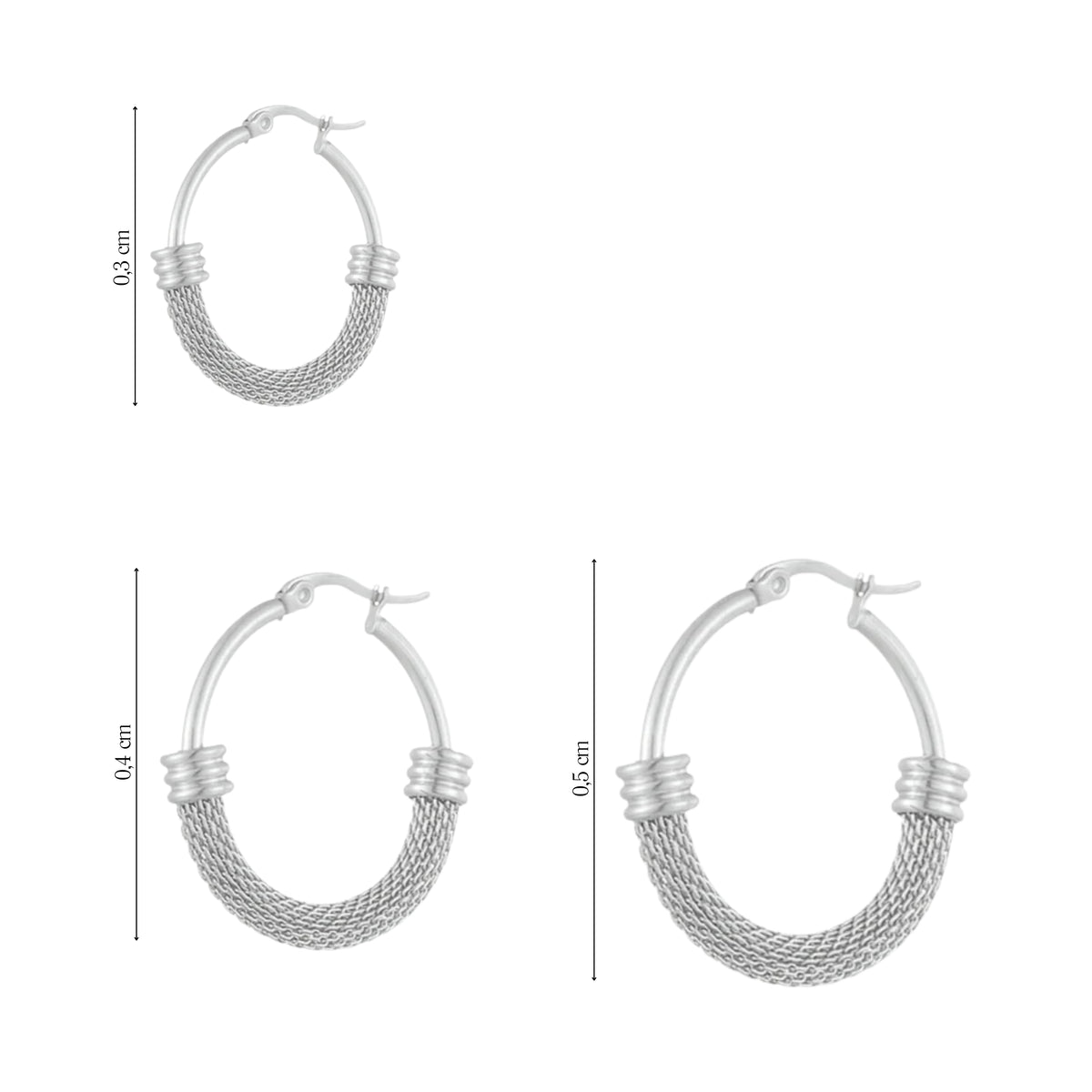 Coppia di Orecchini Creole in Acciaio Inox - Les Folies