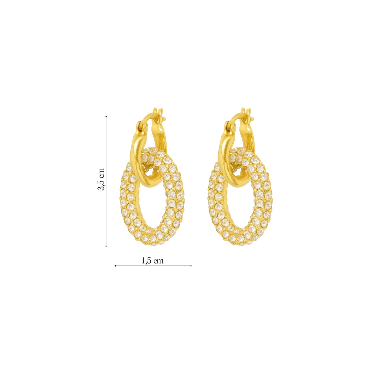 Coppia di Orecchini Cerchio Luce in Acciaio Inox - Les Folies