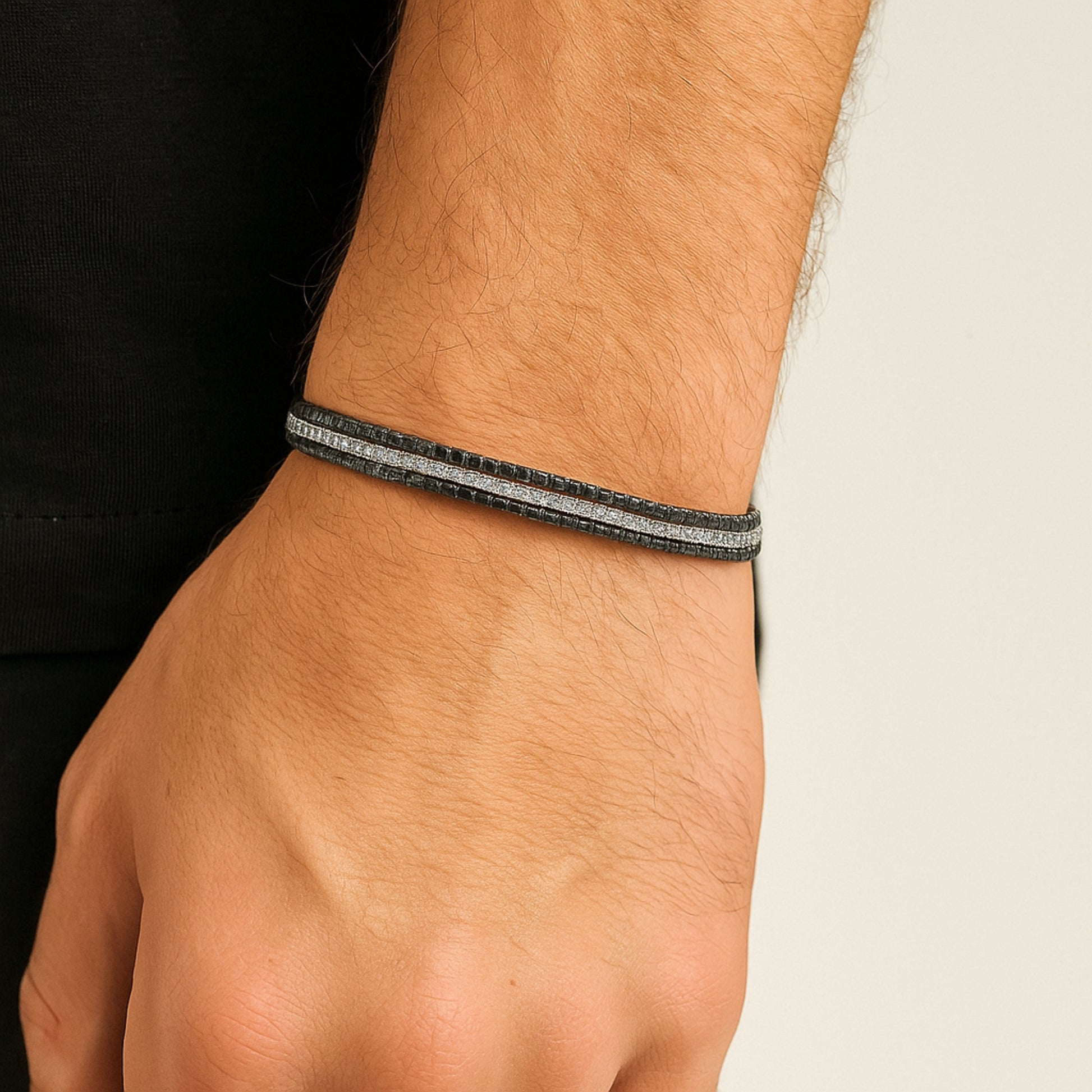 Bracciale tennis Uomo 2mm con maglia - Les folies