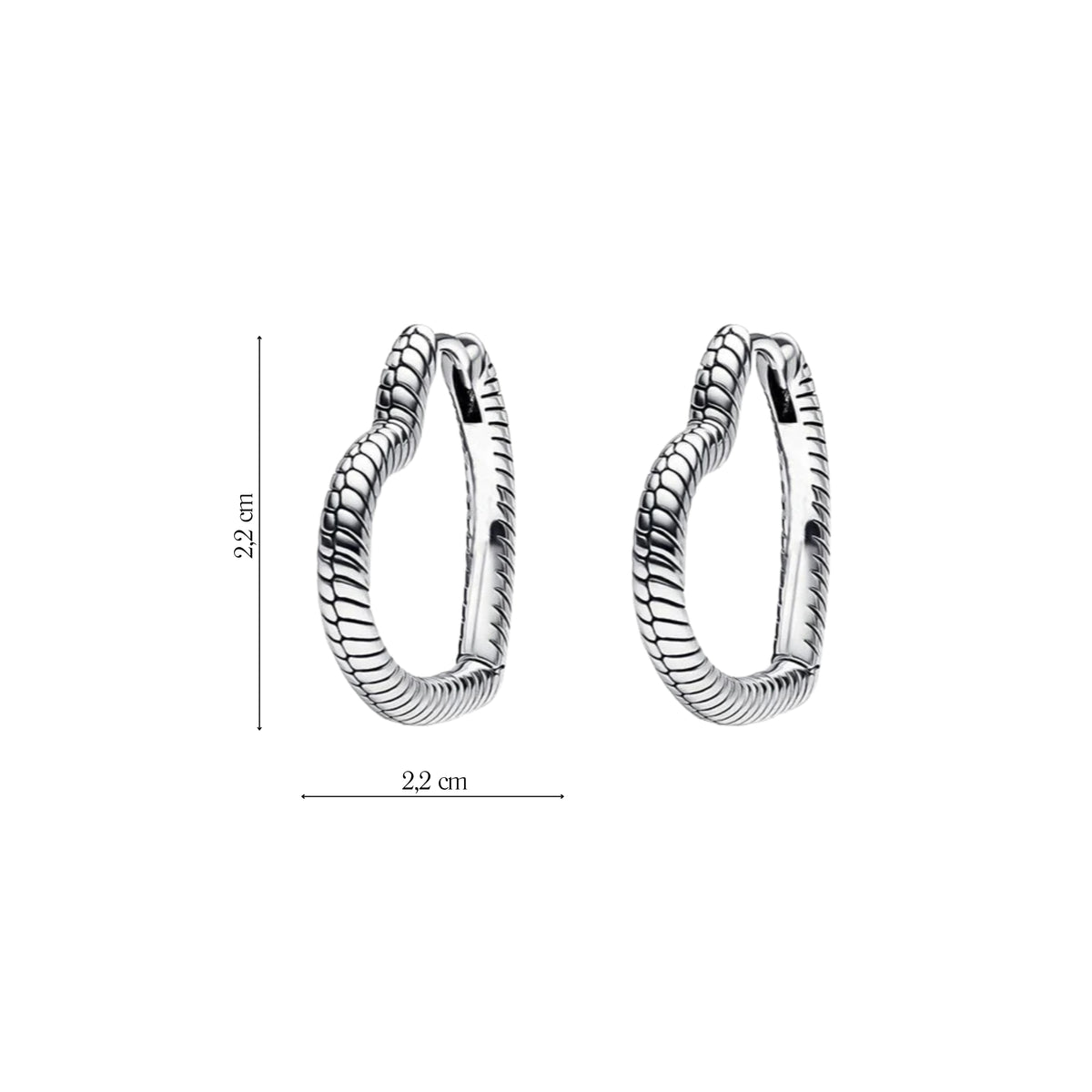 Coppia di Orecchini Snake in Argento 925 - Les Folies