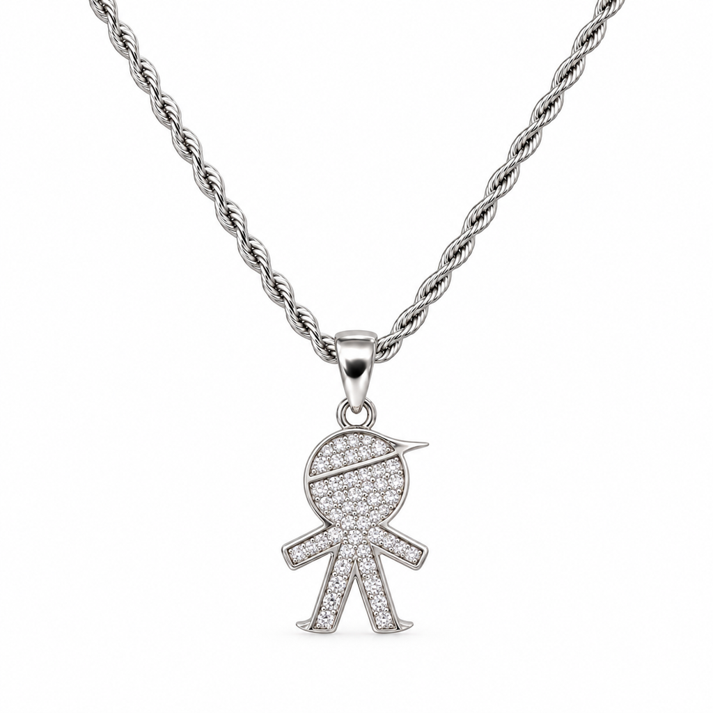 Collana Bimbo con Strass in Argento 925