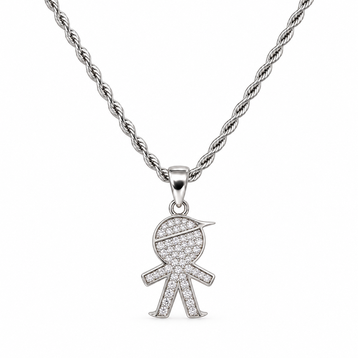 Collana Bimbo con Strass in Argento 925